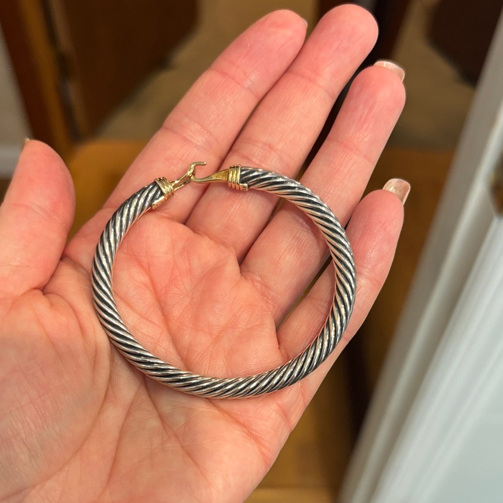 David Yurman Silver and Gold Twisted Bracelet